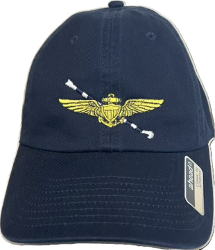 Ahead Low Profile Nautical Navy Blue Hat with Pilot Wings & Hook