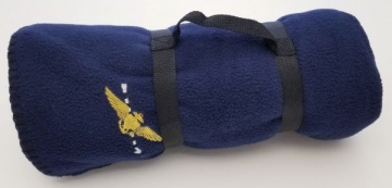 Fleece Throw Blanket with Pilot Wings & Hook and  Carry Strap