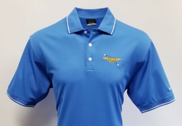 Men's NFO Wings & Hook Pacific Blue Nike Dry Fit Golf Shirt