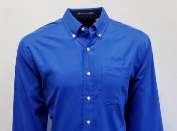 Twill Blue Dress Shirt with Tailhook Script Logo
