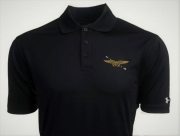 Men's NFO Wings & Hook Black Under Armour Golf Shirt